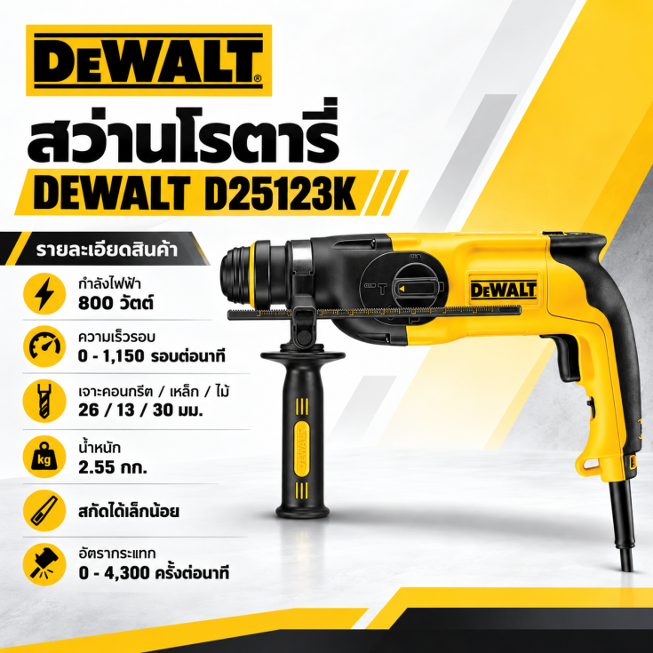 สว่านโรตารี่ DEWALT D25123K